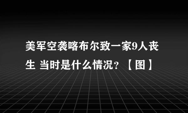 美军空袭喀布尔致一家9人丧生 当时是什么情况？【图】