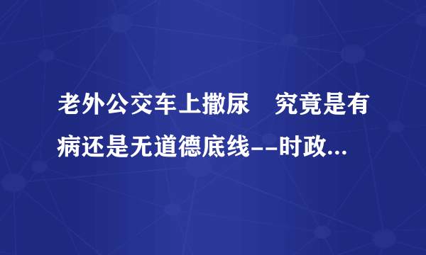 老外公交车上撒尿 究竟是有病还是无道德底线--时政--飞外