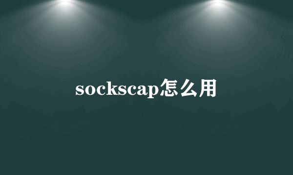 sockscap怎么用