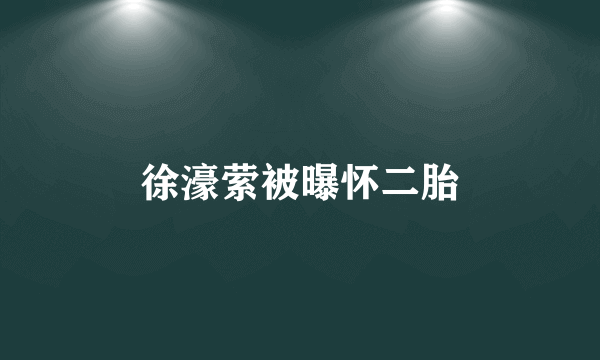 徐濠萦被曝怀二胎