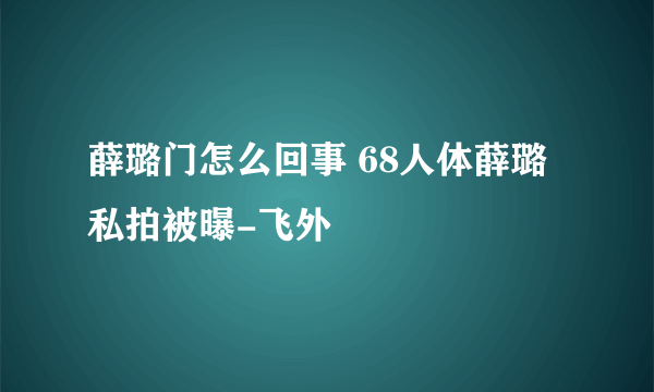 薛璐门怎么回事 68人体薛璐私拍被曝-飞外