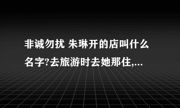 非诚勿扰 朱琳开的店叫什么名字?去旅游时去她那住,很佩服她，经历相似，