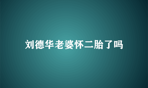 刘德华老婆怀二胎了吗