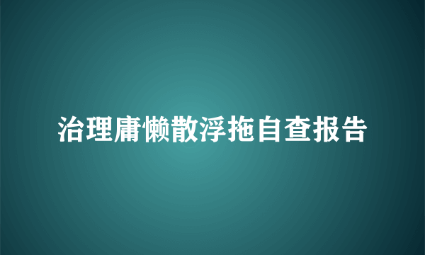 治理庸懒散浮拖自查报告