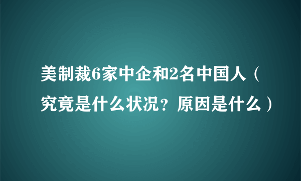 美制裁6家中企和2名中国人（究竟是什么状况？原因是什么）