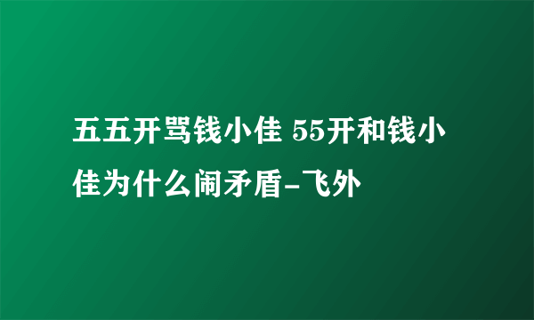 五五开骂钱小佳 55开和钱小佳为什么闹矛盾-飞外