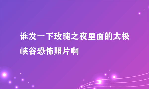 谁发一下玫瑰之夜里面的太极峡谷恐怖照片啊