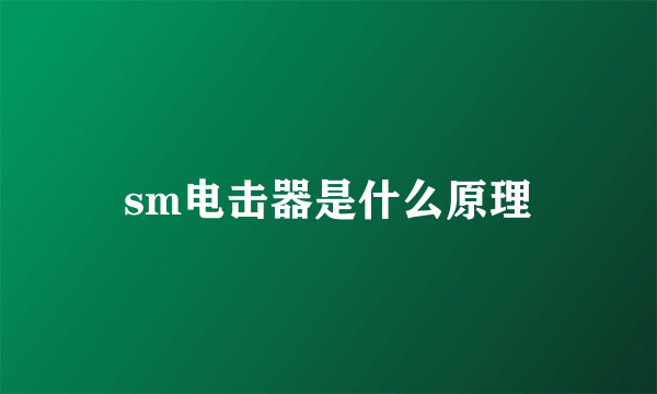 sm电击器是什么原理