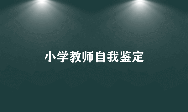 小学教师自我鉴定