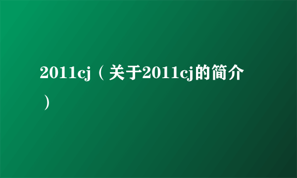 2011cj（关于2011cj的简介）