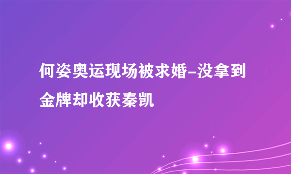 何姿奥运现场被求婚-没拿到金牌却收获秦凯