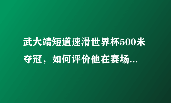 武大靖短道速滑世界杯500米夺冠，如何评价他在赛场上的表现？