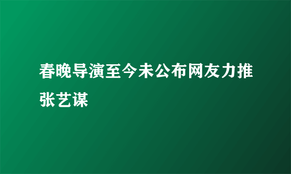 春晚导演至今未公布网友力推张艺谋