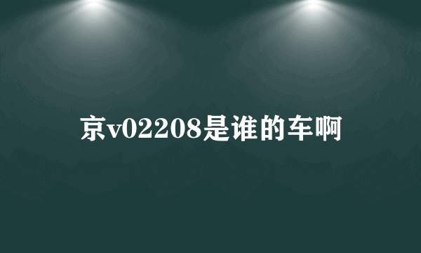 京v02208是谁的车啊