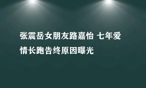 张震岳女朋友路嘉怡 七年爱情长跑告终原因曝光