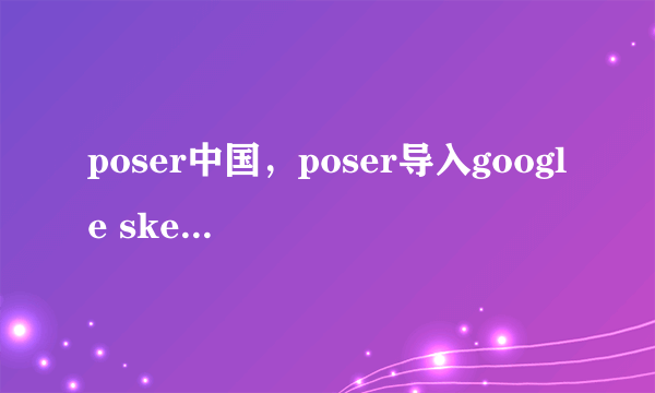 poser中国，poser导入google sketchup