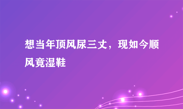 想当年顶风尿三丈，现如今顺风竟湿鞋