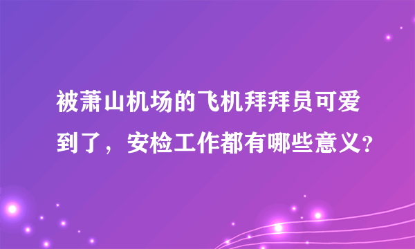 被萧山机场的飞机拜拜员可爱到了，安检工作都有哪些意义？