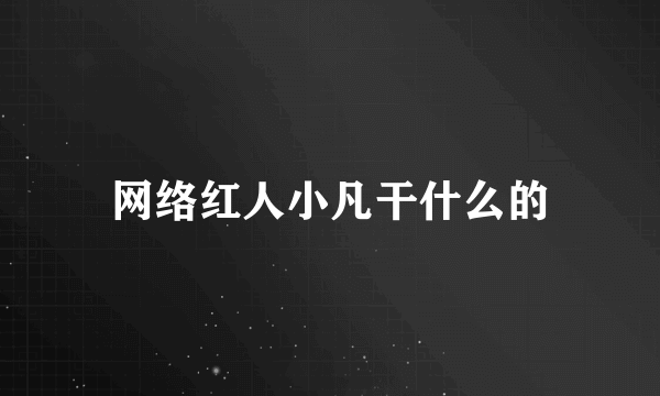 网络红人小凡干什么的