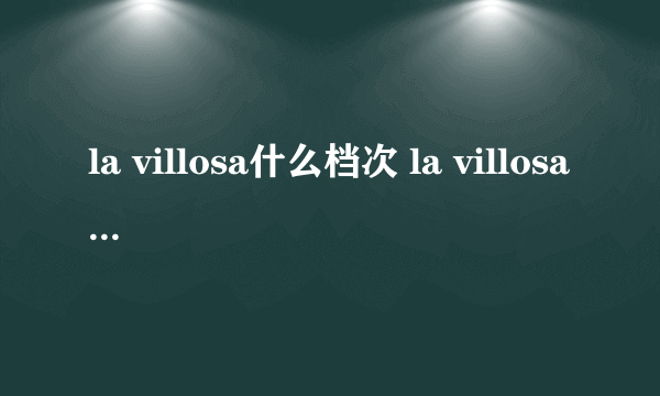 la villosa什么档次 la villosa品牌介绍