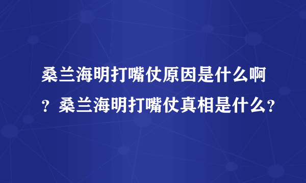 桑兰海明打嘴仗原因是什么啊？桑兰海明打嘴仗真相是什么？