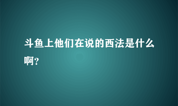 斗鱼上他们在说的西法是什么啊？