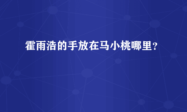 霍雨浩的手放在马小桃哪里？