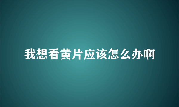 我想看黄片应该怎么办啊