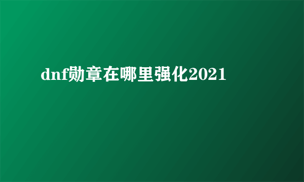 dnf勋章在哪里强化2021