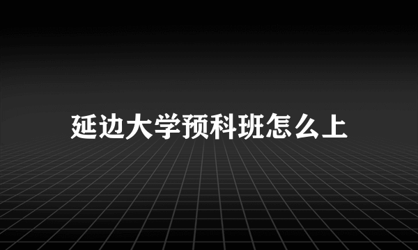 延边大学预科班怎么上