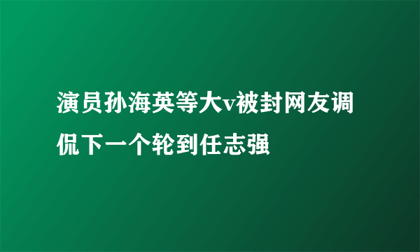 演员孙海英等大v被封网友调侃下一个轮到任志强