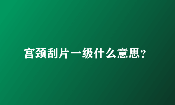 宫颈刮片一级什么意思？