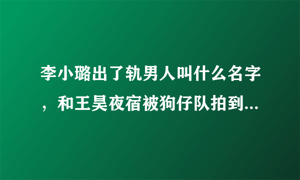 李小璐出了轨男人叫什么名字，和王昊夜宿被狗仔队拍到了-飞外网