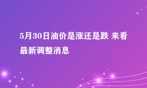 5月30日油价是涨还是跌 来看最新调整消息