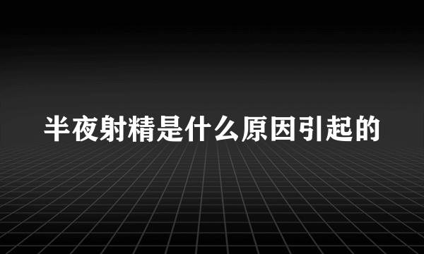 半夜射精是什么原因引起的