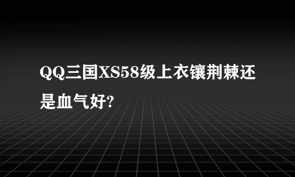 QQ三国XS58级上衣镶荆棘还是血气好?