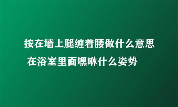 按在墙上腿缠着腰做什么意思 在浴室里面嘿咻什么姿势