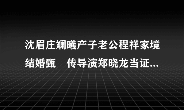 沈眉庄斓曦产子老公程祥家境结婚甄嬛传导演郑晓龙当证婚人_飞外网