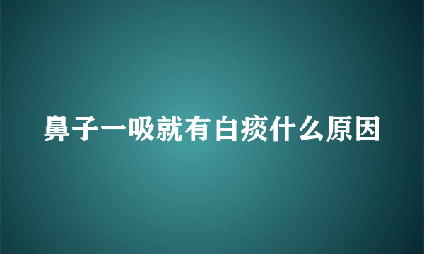 鼻子一吸就有白痰什么原因