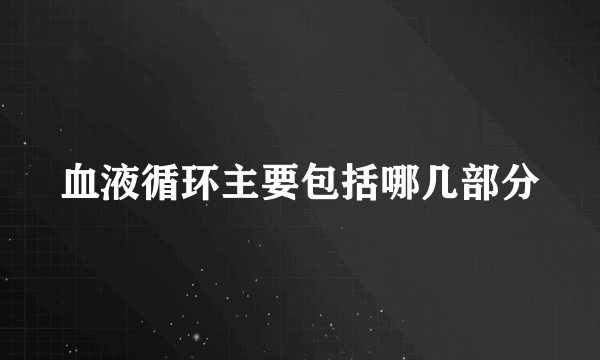 血液循环主要包括哪几部分