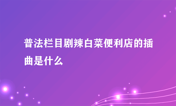 普法栏目剧辣白菜便利店的插曲是什么