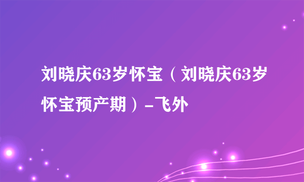 刘晓庆63岁怀宝（刘晓庆63岁怀宝预产期）-飞外