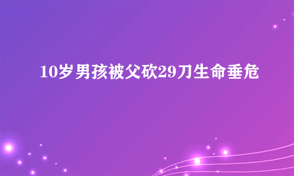 10岁男孩被父砍29刀生命垂危