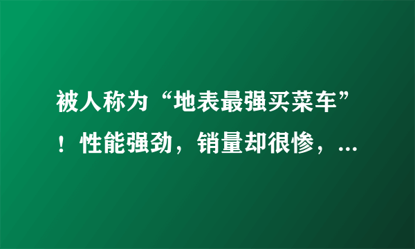 被人称为“地表最强买菜车”！性能强劲，销量却很惨，这是为何？