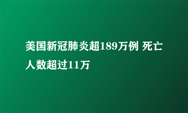 美国新冠肺炎超189万例 死亡人数超过11万