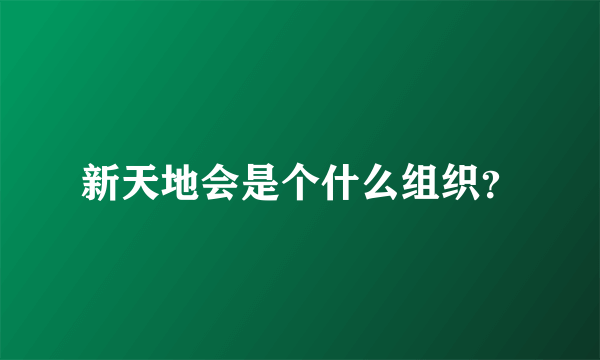 新天地会是个什么组织？