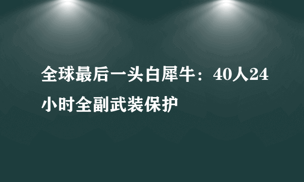 全球最后一头白犀牛：40人24小时全副武装保护