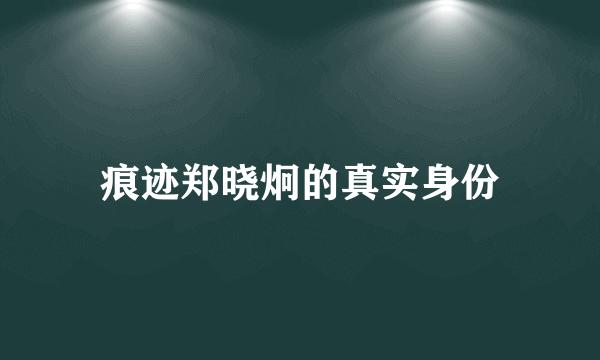 痕迹郑晓炯的真实身份