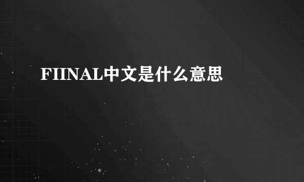 FIINAL中文是什么意思