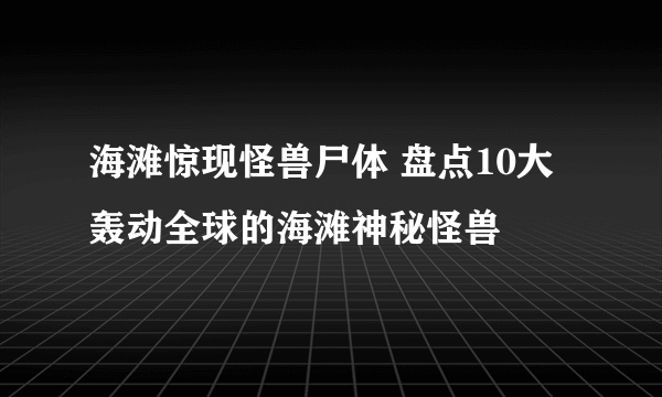 海滩惊现怪兽尸体 盘点10大轰动全球的海滩神秘怪兽